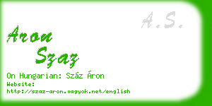 aron szaz business card
